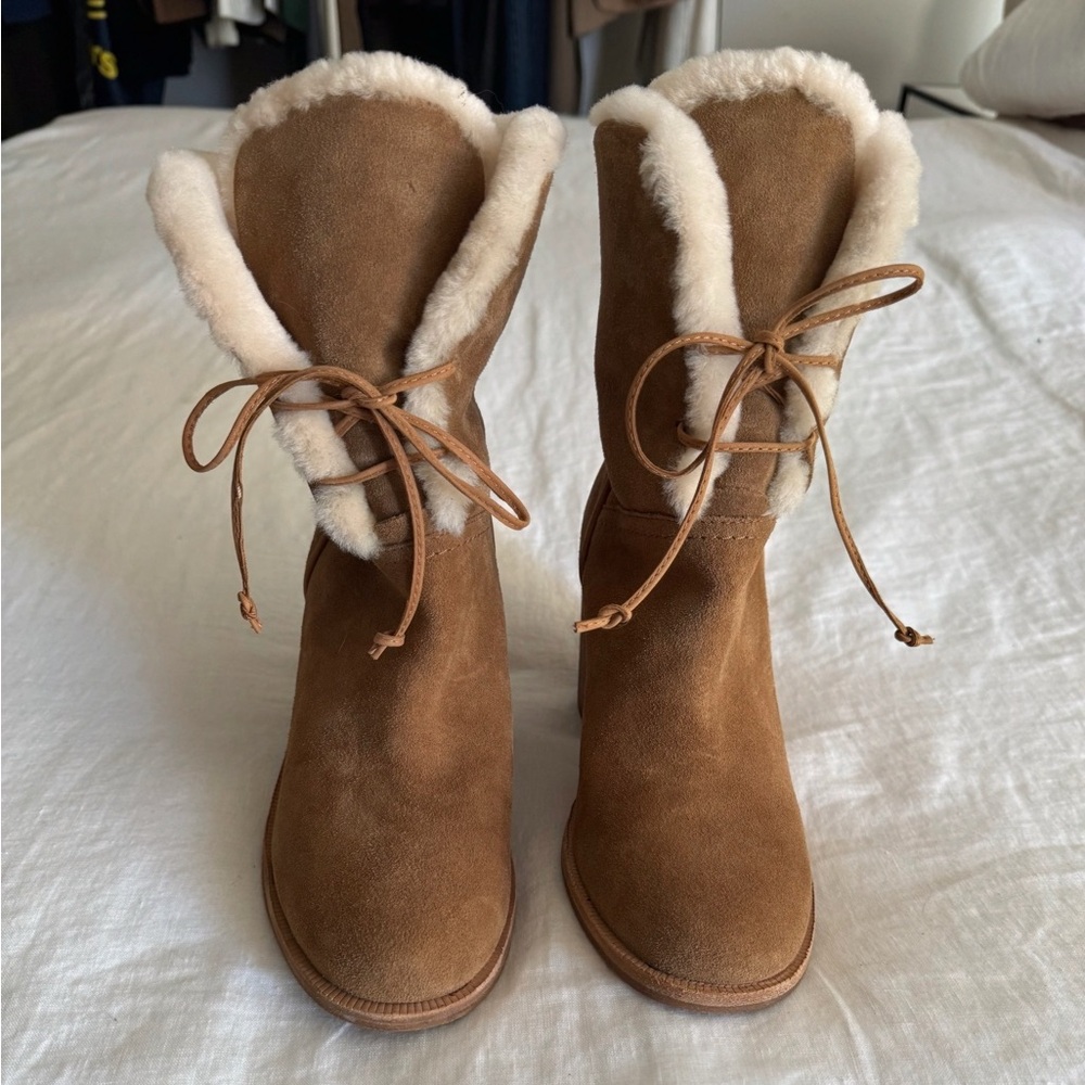 Ugg Shearling-Lined Boots with heels, Like New, Women’s Size 8.